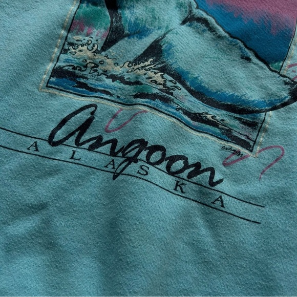 Vintage 80s Angoon Alaska Souvenir Sweatshirt medium jerzees - Picture 3 of 10